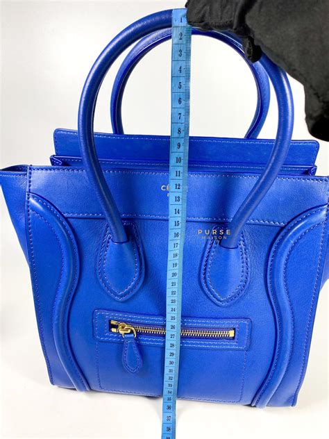 CELINE Smooth Calfskin Nano Luggage Royal Blue